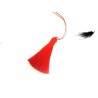 Pompon polyester 8cm rouge X1