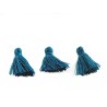 Mini Pompon satiné 15-18mm bleu canard  X1