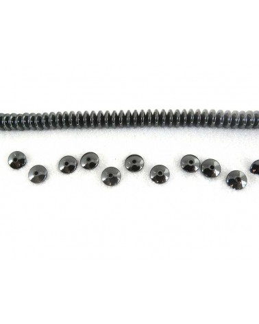 20 perles lentilles en hématite noire 6 mm