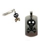 Pendentif tête de mort amovible 30x21mm Acier inox