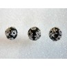 Perle d'indonésie 12mm NOIR strass blanc  x1