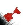 Fleur Acrylique16X12mm rouge X 4