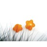 Fleur lucite 12x6mm orange X 4