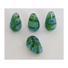 Goutte Millefiori 12x8 mm Vert X 1