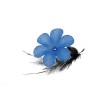 Fleur lucite 12x6mm Bleu X 4