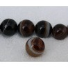 Agate de madagascar lisse marron-rayé 12mm X 1