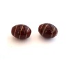 Olive 15x11mm verre indien Bordeaux X1