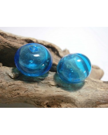 Céline Wojcik    Ensemble de 2 perles Bleu Turquoise