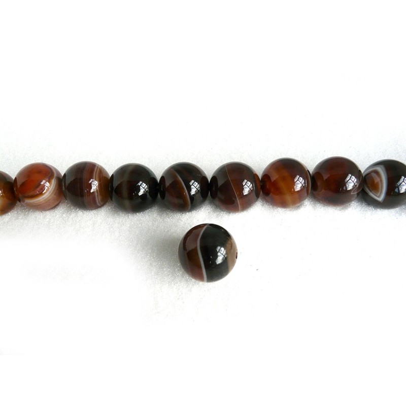 Agate miracle lisse 20mm Grade AAA brun-beige X 1