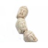 Tête de bouddha 29x19mm howlite synthétique crème x1