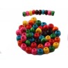 Perles en bois 6x5mm couleurs mélangées x100