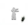 Breloque Lapin 15mm inox X1
