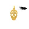 Breloque Tête de mort 18mm inox Doré X1