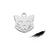 Breloque tête de chat 12mm inox X1