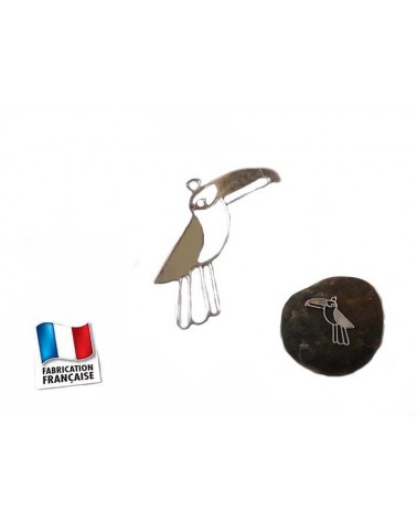 Breloque Oiseau Toucan 8x15mm argenté x1