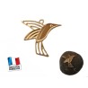 Breloque Oiseau colibri 11X14mm Doré x1