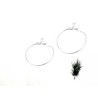 Support Boucles d'oreilles créole 1 anneau 20mm platine X2
