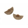 Pendentif Eventail 35x20mm franges simili cuir Beige x1