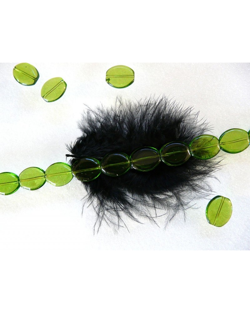 Perle-de-verre-ovale-lisse-16 x 14 x 4 mm-vert-anis x 10