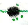 Perle-de-verre-ovale-lisse-16 x 14 x 4 mm-Vert-prairie x 10