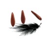 Dague en verre de Bohême 5x16mm  bronze rouge mat X10