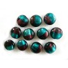 Perle-en verre-Prune-et Vert-20 x10mm x 1-G