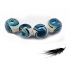 Boule vague Turquoise 12mm sable or x 1