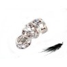 Rondelle inox 6mm strass crystal X1