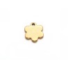 Breloque  fleur 9mm inox doré x1