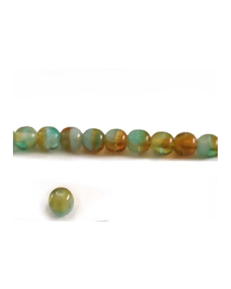 Ronde Bohême 5mm turquoise ambre x10