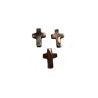 Croix percée nacre brune 15x10mm X1