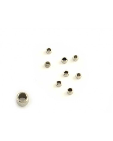 Perles à écraser 2.5mm trou 1.3mm inox X 20