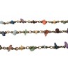 Chaîne perlée de gemmes en mélange bronze x20cm