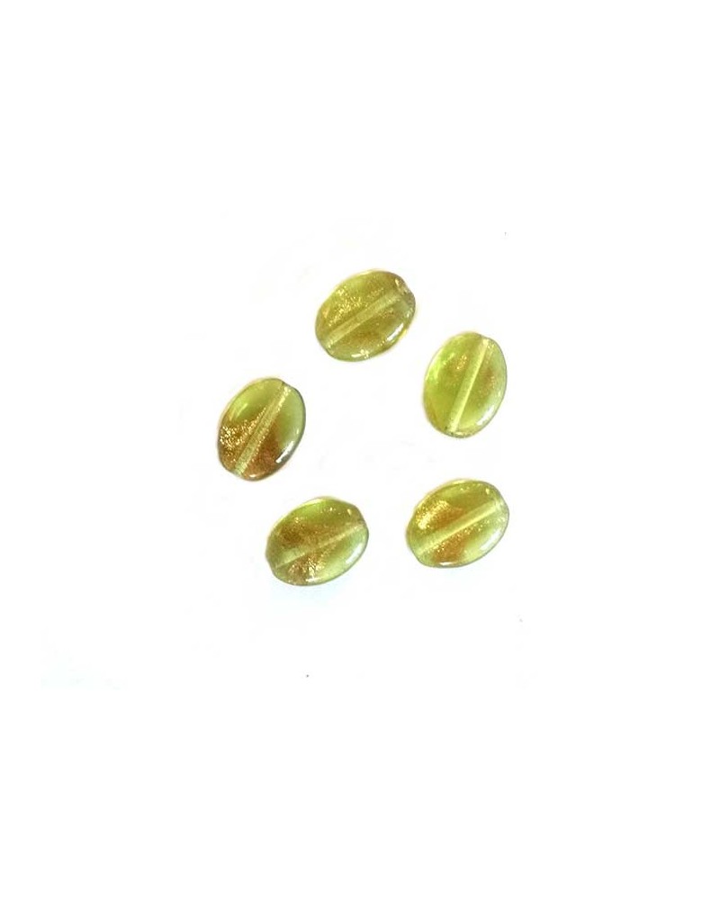 Olive plate 12x9mm olivine doré X1
