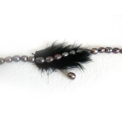 Perles d'eau douce grade A gris-foncé-pourpre 8-9mm X 4