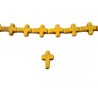 Croix Howlite synthétique 16 x12mm jaune X1
