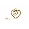 Breloque Coeur filigrané 8mm Doré X1