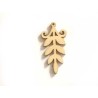 Pendentif feuille palmette bois 47x22mm x1