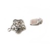 Fermoir laiton à cliquet étoile 1 rang argenté 18 x 12mm x1