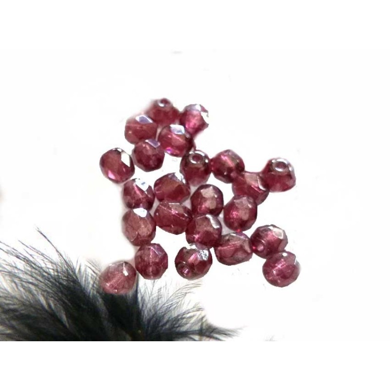 Facettes 4mm Fuchsia Hematit x 50