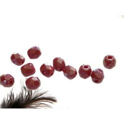 Facettes 4mm red coral hematit x 50