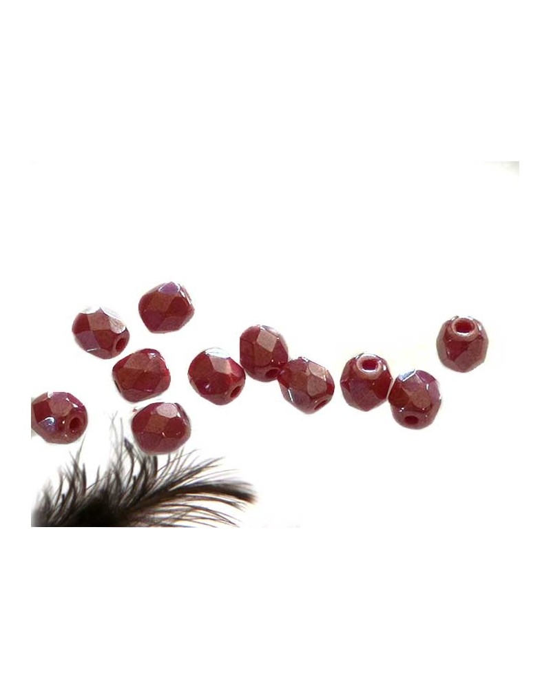 Facettes 4mm red coral hematit x 50