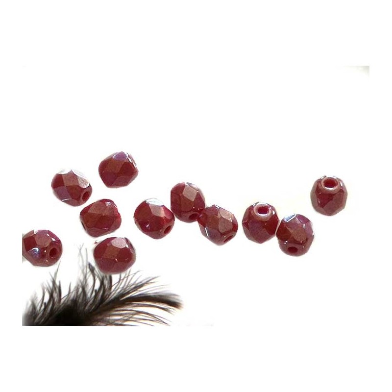 Facettes 4mm red coral hematit x 50