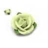 Rose cabochon 30mm porcelaine verte X1