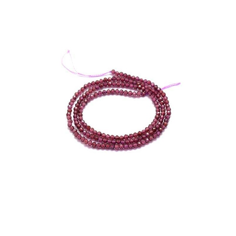 Grenat facetté 2.5mm rouge 