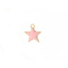 Breloque étoile 10mm émail rose x1