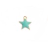 Breloque étoile 10mm émail  Turquoise x1