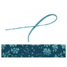 Cordon tissu liberty Capel bleu vert 20cm