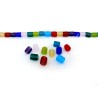 10 perles givrées en  verre de  Murano 7 x6 mm-couleurs mélangées