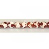 Agate Tibétaine facettée 8,5mm rouge blanc X 10